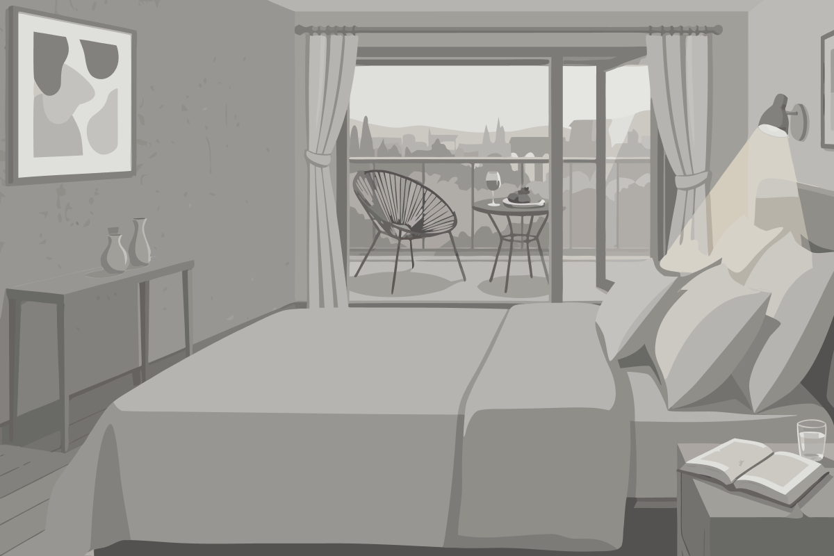 Chambre Double avec 2 Lits Doubles